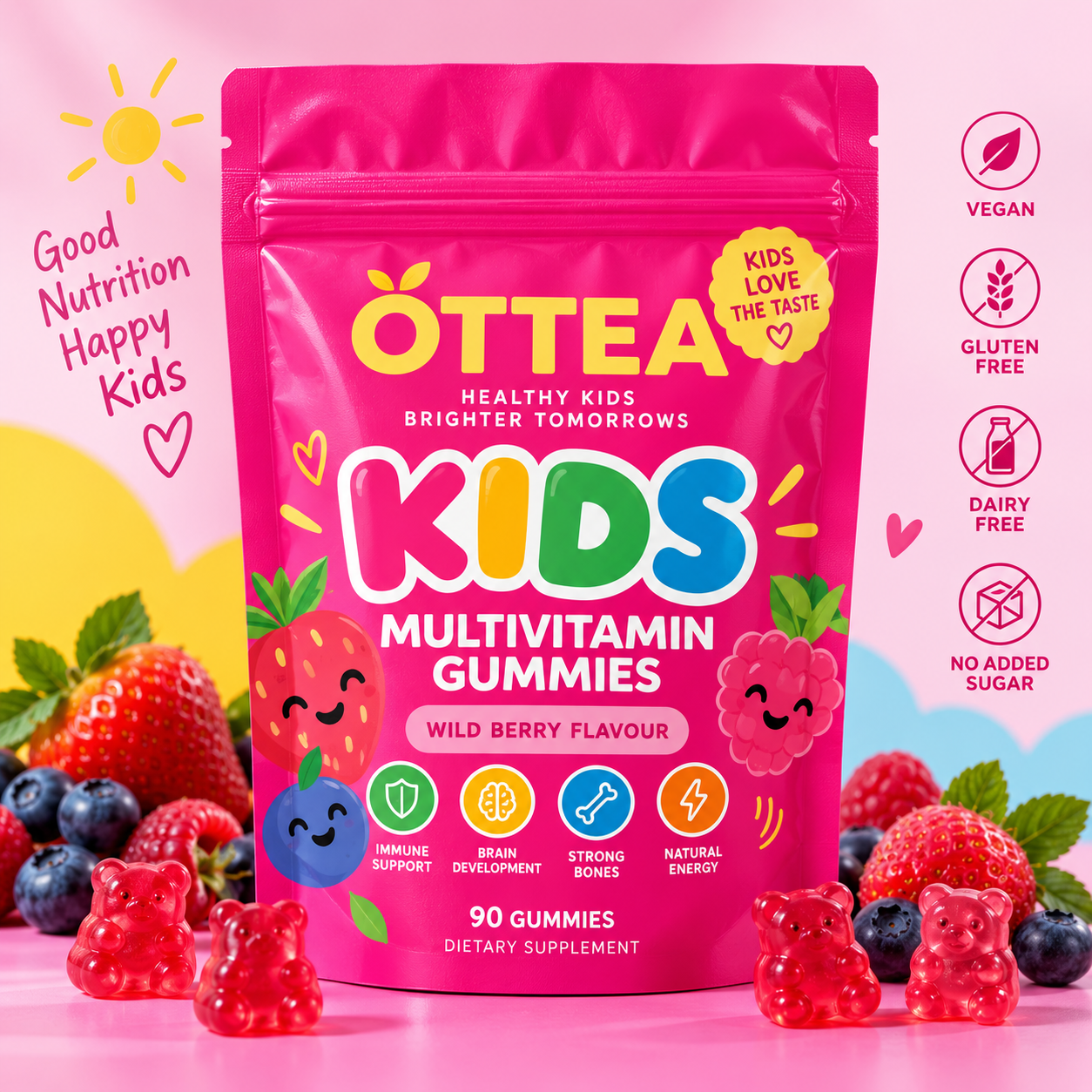 Kids Multivitamin OTTEA gummies pouch